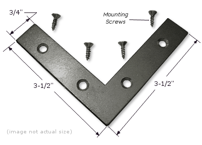 Mending Plate: 3-1/2" x 3-1/2" x 3/4", Corrosion Resistant Plated Steel PLATE005