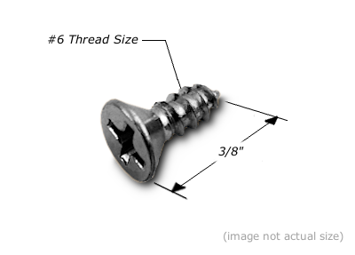 Screw: #6x3/8", Phillips/Flat Head, Wood Screw, SCREW010